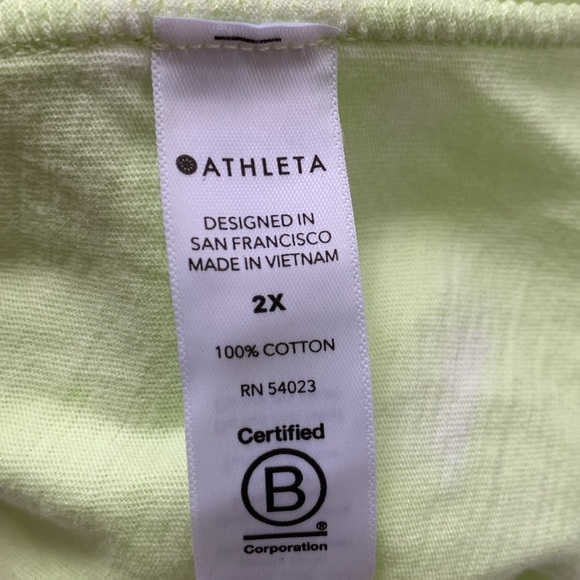 New ATHLETA Organic Cotton Daily Tie Dye Tank Lime Yellow Plus 2X 980758 Soft - Picture 9 of 11